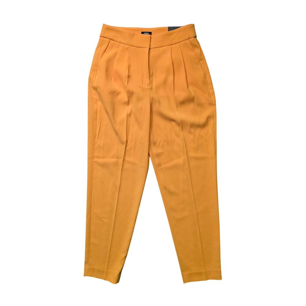 Express Stylist Super High Waisted Pleated Ankle Pant Women’s 6R Orange NWT